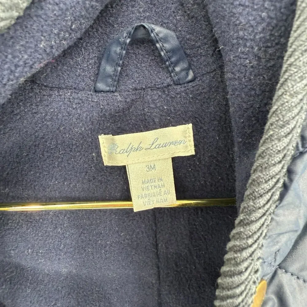 Ralph Lauren Hooded Barn Bunting Baby Quilted Snowsuit  Newport Navy Blue 3M